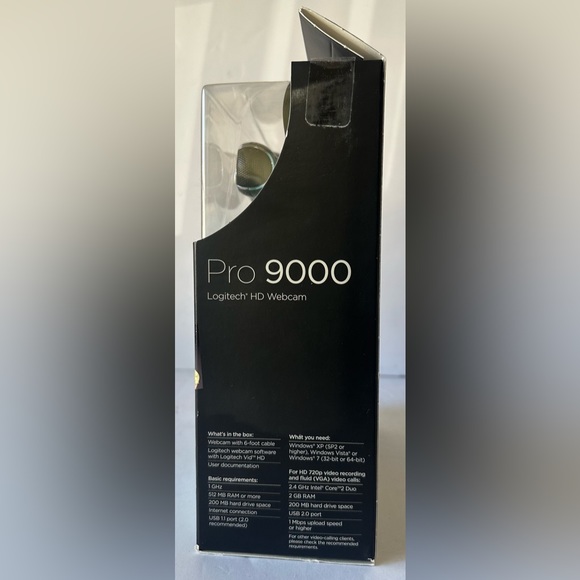 Logitech Pro 9000 HD Webcam 2.0 MP Video Resolution MIC Carl Zeiss Lens Optics - Picture 2 of 4